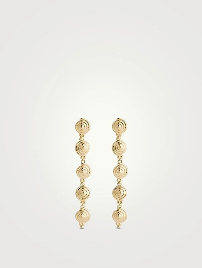18K Gold Spiral Multi-Drop Earrings