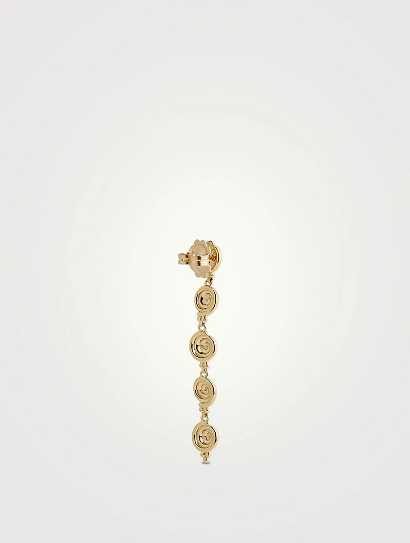 18K Gold Spiral Multi-Drop Earrings