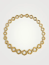 18K Gold Beehive Link Necklace
