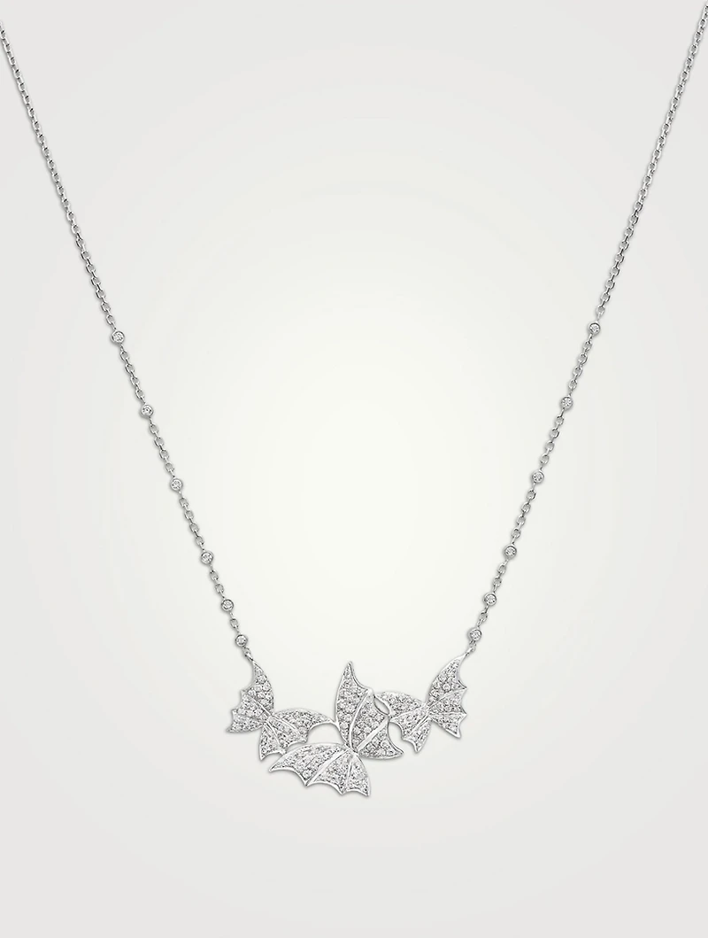 Fly By Night 18K White Gold Nocturnal Murmur Pave Necklace With Diamonds