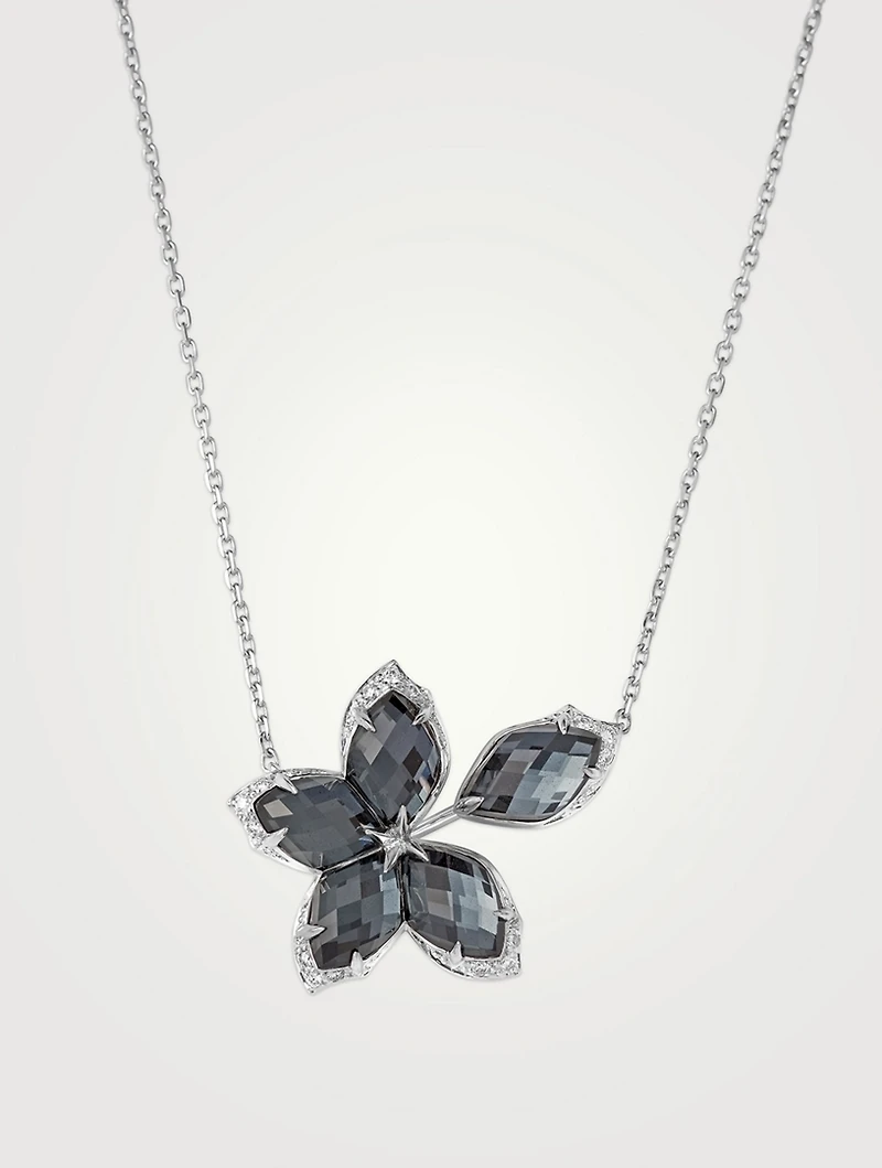 LMLMN 18K White Gold Pendant Necklace With Diamonds