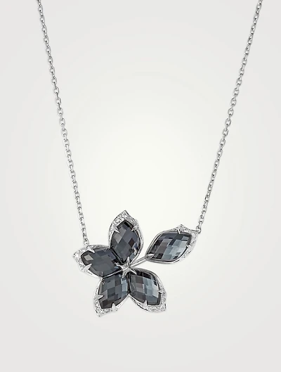 LMLMN 18K White Gold Pendant Necklace With Diamonds