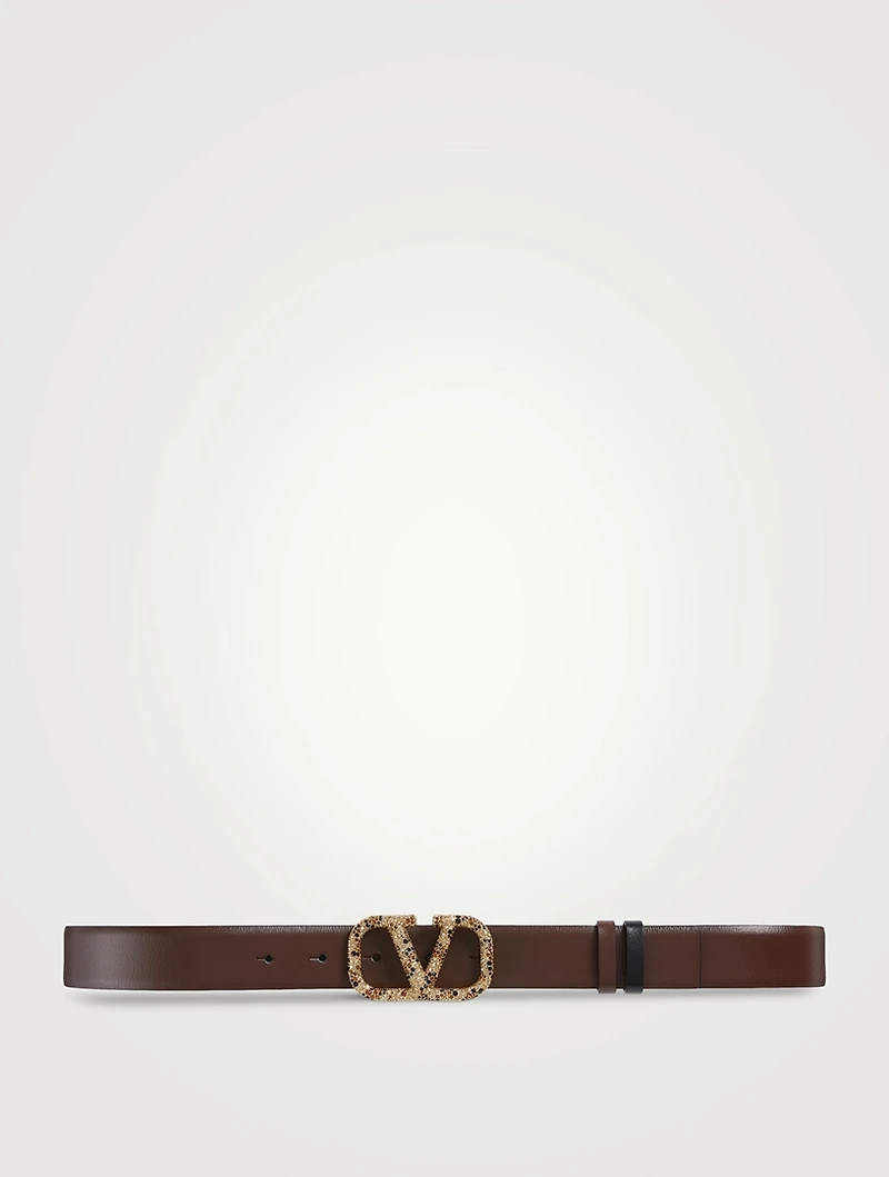 Crystal VLOGO Leather Belt