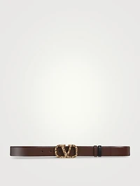 Crystal VLOGO Leather Belt