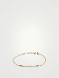14K Gold Diamond Bar Chain Bracelet
