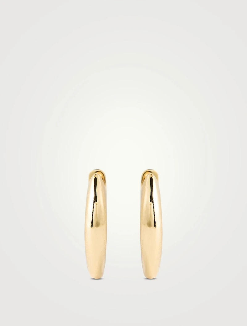 Mini 14K Gold Dome Huggie Hoop Earrings