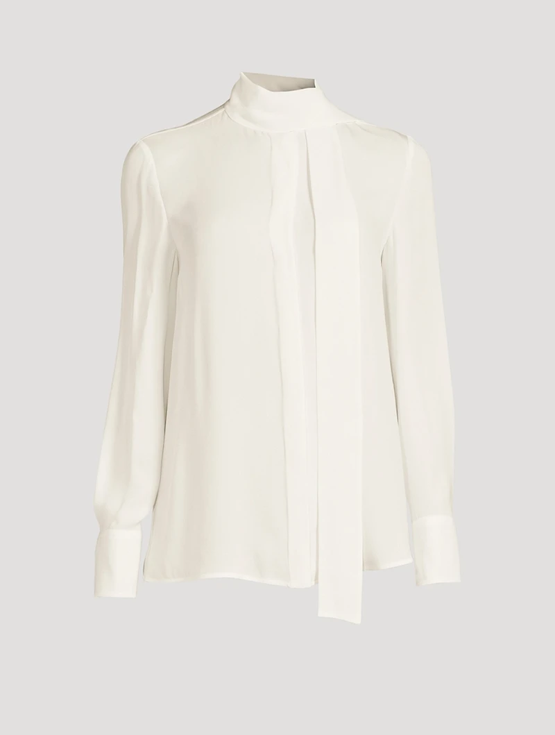 Silk Georgette Blouse With Scarf