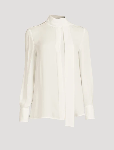 Silk Georgette Blouse With Scarf