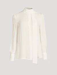 Silk Georgette Blouse With Scarf