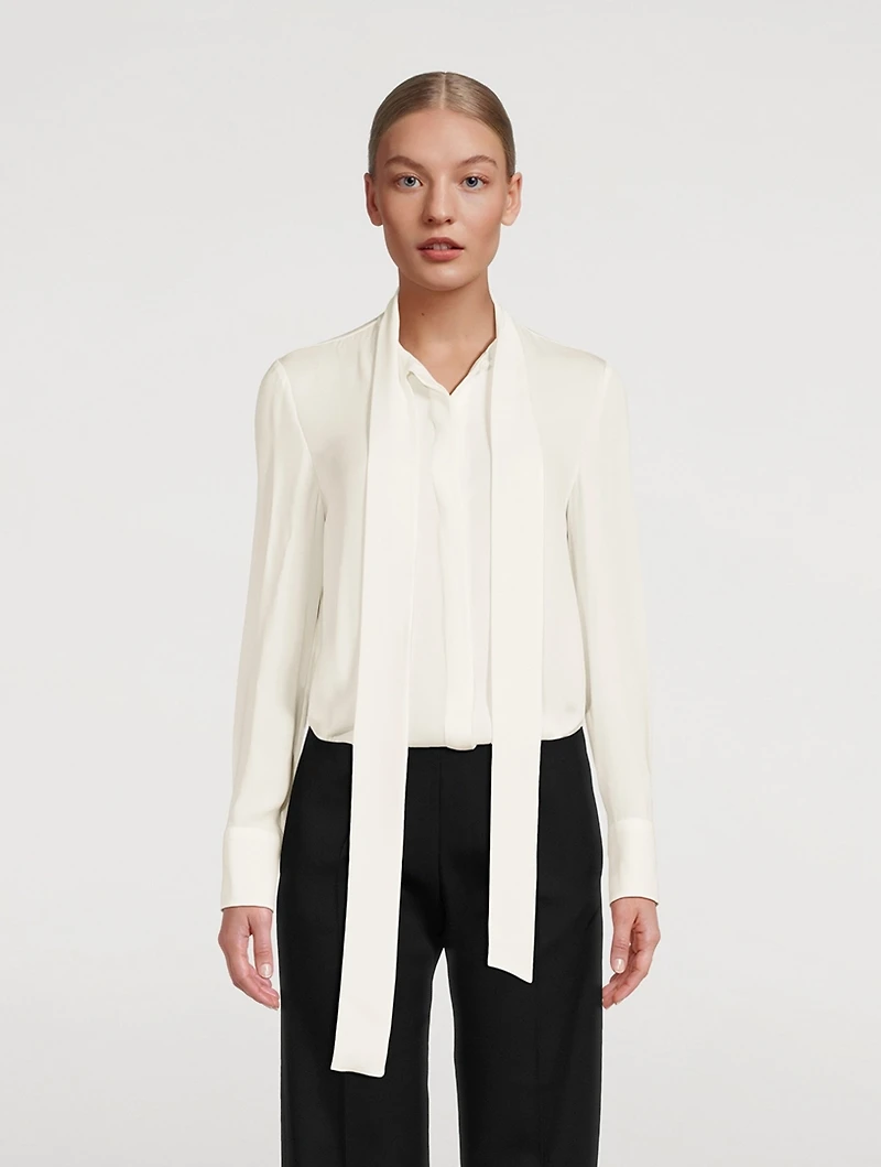 Silk Georgette Blouse With Scarf