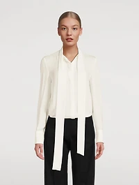 Silk Georgette Blouse With Scarf