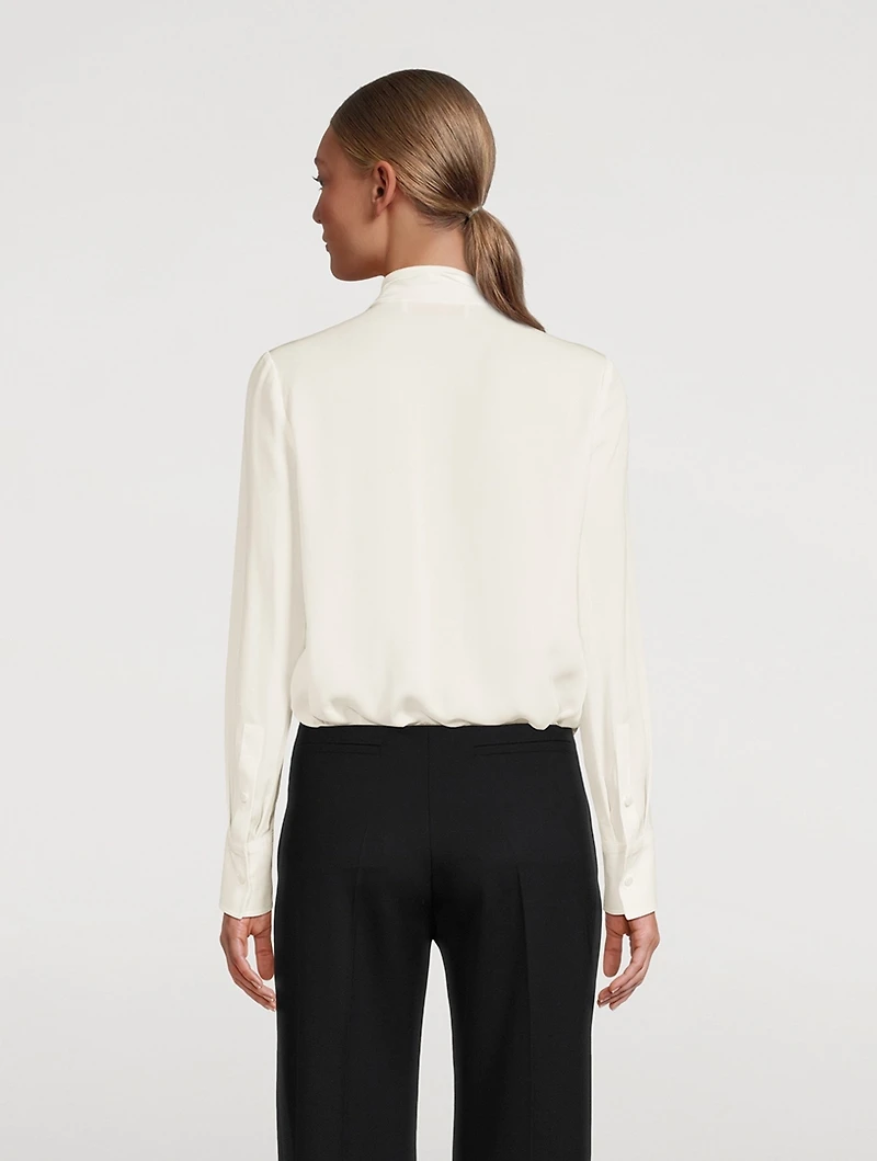 Silk Georgette Blouse With Scarf