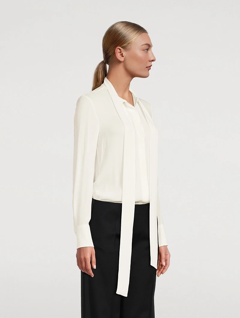 Silk Georgette Blouse With Scarf