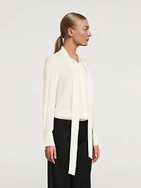 Silk Georgette Blouse With Scarf