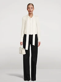 Silk Georgette Blouse With Scarf