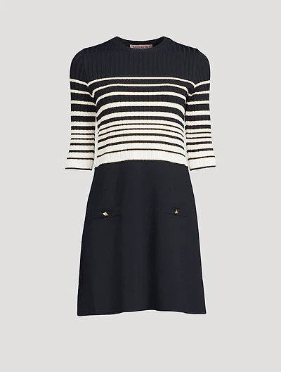 Striped A-Line Mini Dress