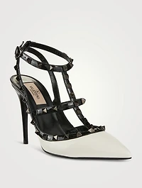 Rockstud Leather Ankle-Strap Pumps