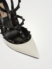 Rockstud Leather Ankle-Strap Pumps