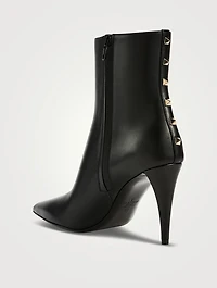 Rockstud Leather Ankle Boots