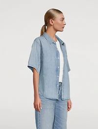 Kayla Short-Sleeve Denim Shirt