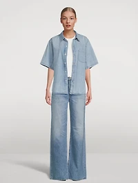 Kayla Short-Sleeve Denim Shirt