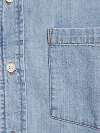 Kayla Short-Sleeve Denim Shirt