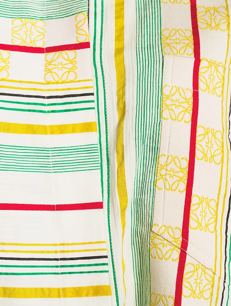 Loewe x Paula’s Ibiza Cotton Linen And Silk Cropped Shirt Striped Print