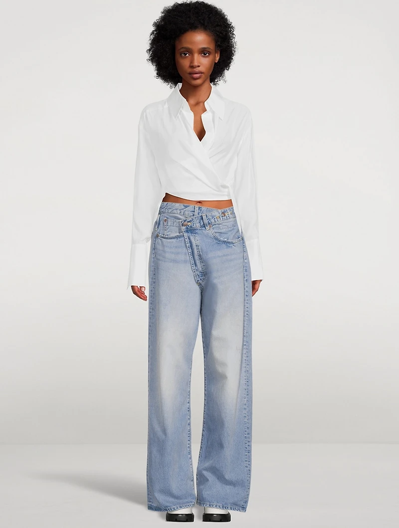 Crossover Wide-Leg Jeans