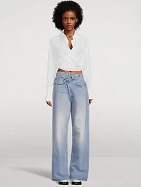 Crossover Wide-Leg Jeans