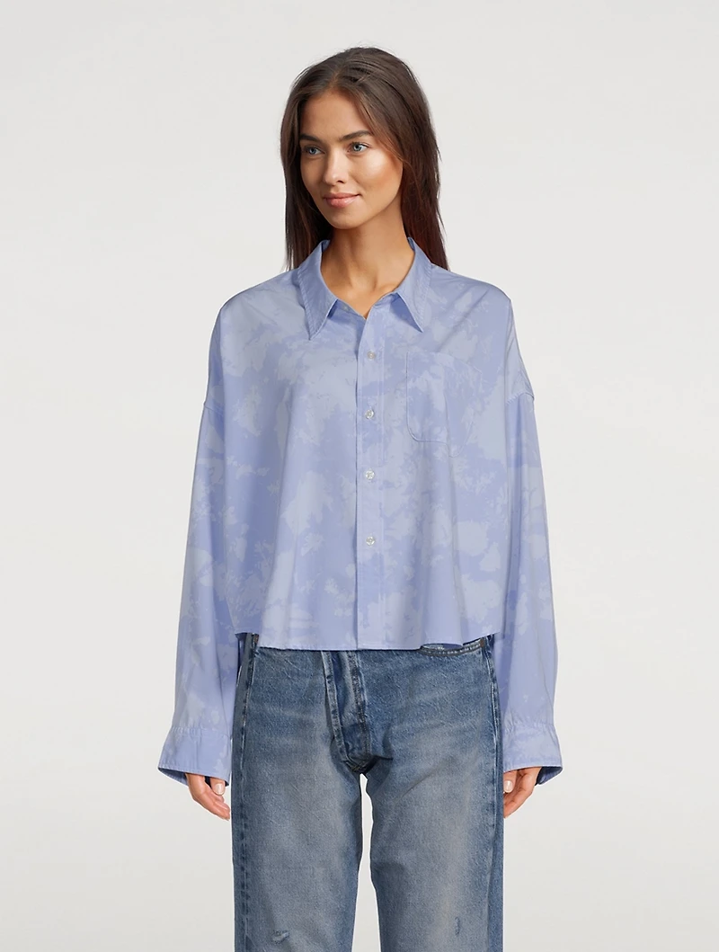 Cropped Shirt Tie-Dye Print