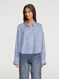 Cropped Shirt Tie-Dye Print