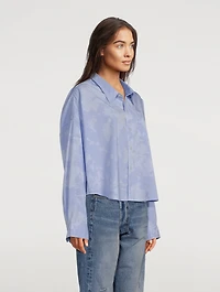 Cropped Shirt Tie-Dye Print