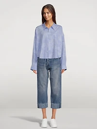 Cropped Shirt Tie-Dye Print