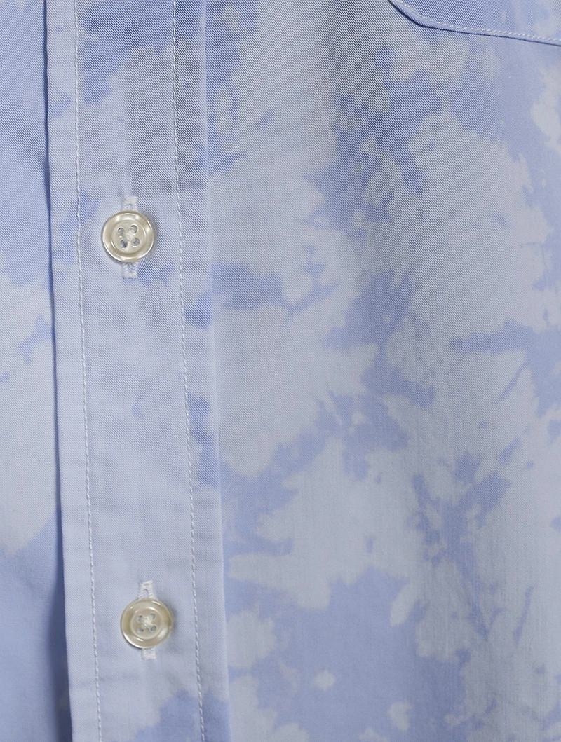 Cropped Shirt Tie-Dye Print