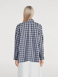 A-Line Cotton Shirt Check Print