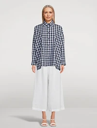 A-Line Cotton Shirt Check Print