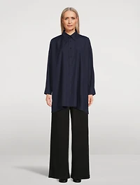 A-Line Cotton Shirt Gingham Print