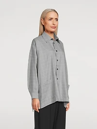 Oversized Step-Hem Cotton Shirt