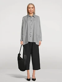 Oversized Step-Hem Cotton Shirt