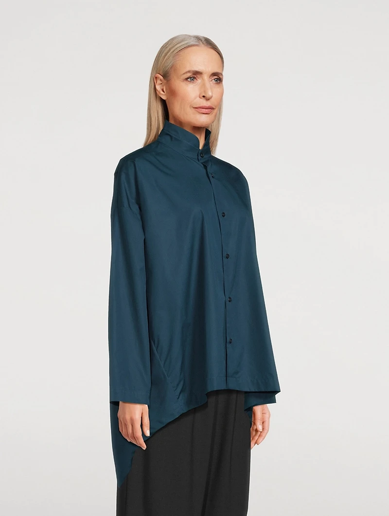 Cotton Shirt With Dropped Back
