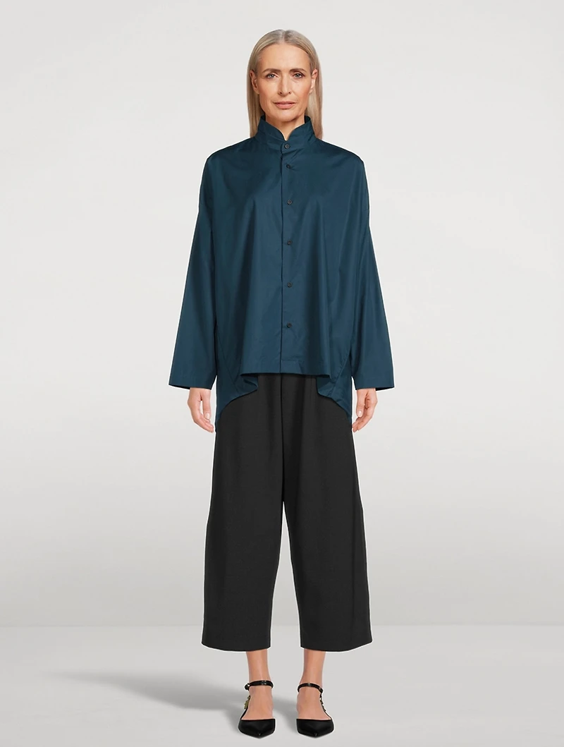Cotton Shirt With Dropped Back