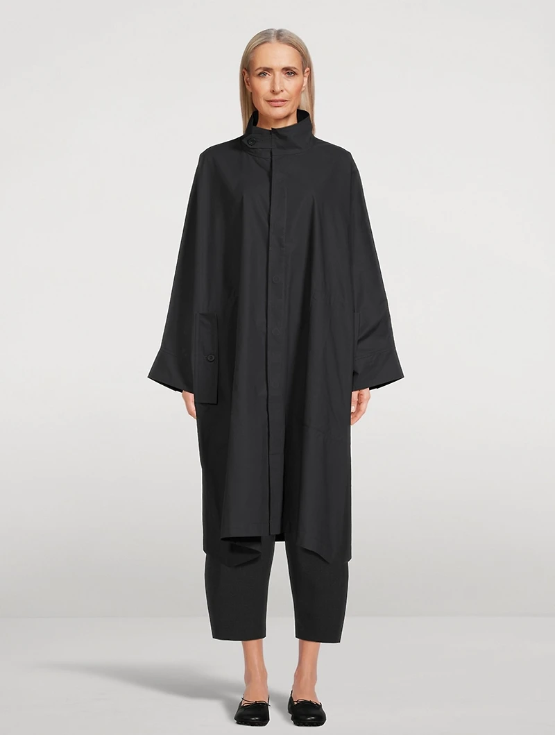 Sloped Shoulder Oversized Raincoat
