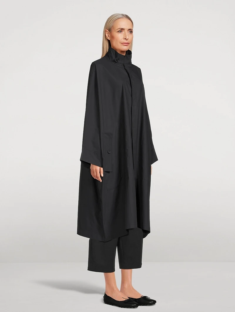 Sloped Shoulder Oversized Raincoat