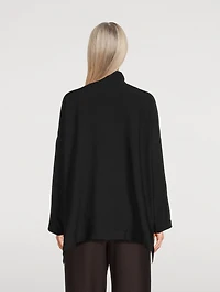 Double Stand Collar Silk Shirt