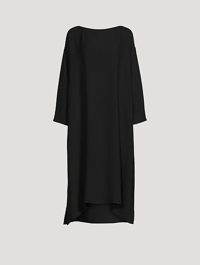 A-Line Silk Midi Dress