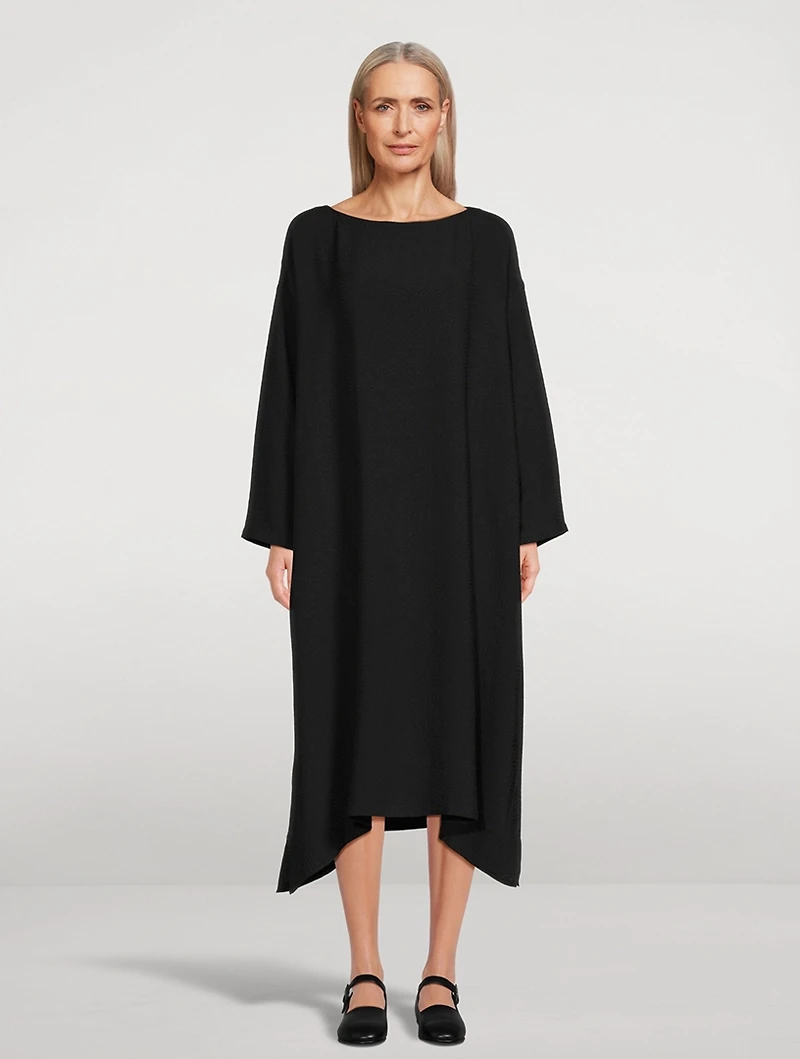 A-Line Silk Midi Dress