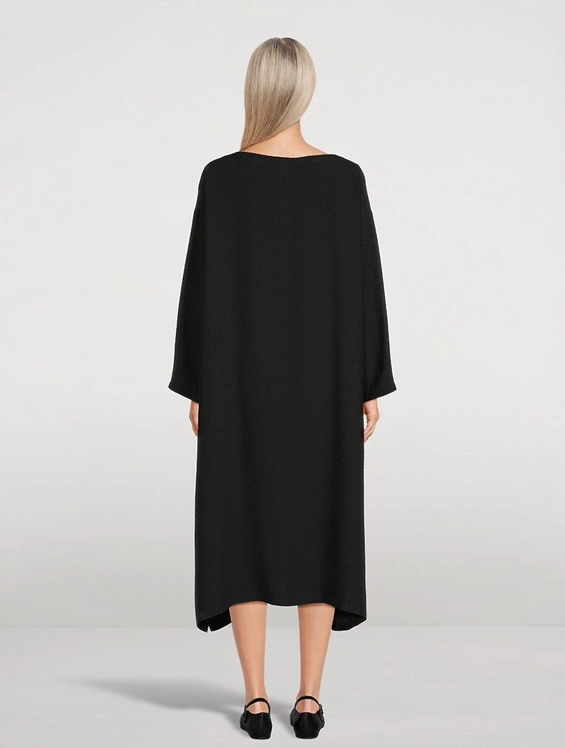 A-Line Silk Midi Dress