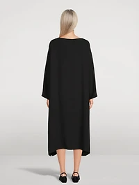 A-Line Silk Midi Dress