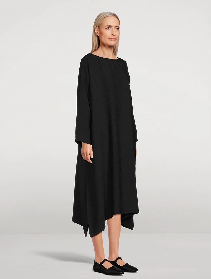 A-Line Silk Midi Dress