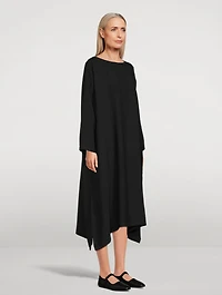 A-Line Silk Midi Dress